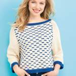 Nautical Cropped Sweater Knitting Pattern Knitting Pattern
