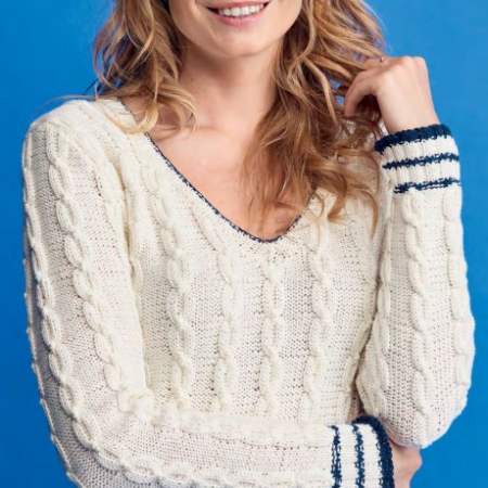 Chic Cable Sweater Knitting Pattern