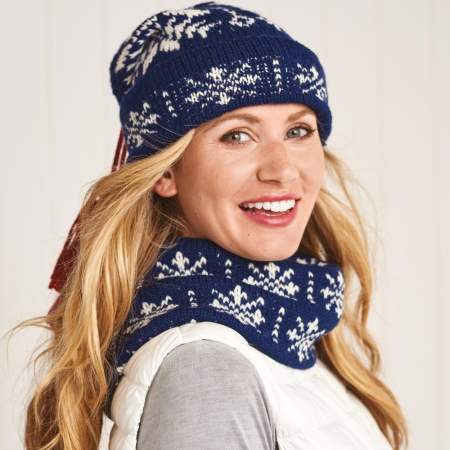 Nordic Snowflake Hat and Cowl Knitting Pattern