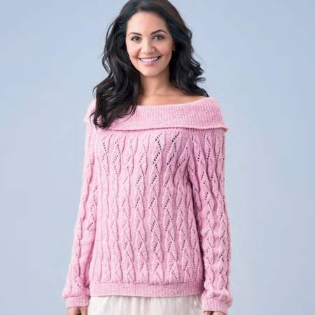 Off the Shoulder Lacy Jumper Knitting Pattern