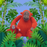 Mummy and Baby Orangutan Toy Knitting Pattern Knitting Pattern