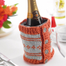 Easy Fair Isle Wine Bottle Cover Knitting Pattern