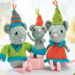 Party Mice Trio Knitting Pattern