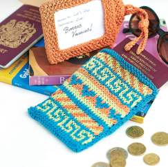 Passport holder and luggage tag set Knitting Pattern