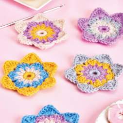 Pastel Flower Coasters Knitting Pattern
