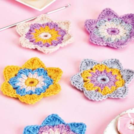 Pastel Flower Coasters crochet Pattern