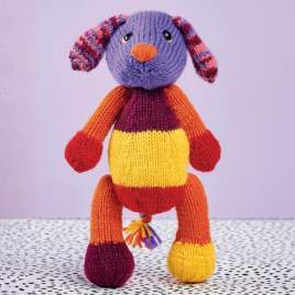 Knit VS Crochet: Patchwork Puppy Dog Pattern Knitting Pattern