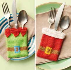 Christmas Cutlery Pouch Knitting Pattern