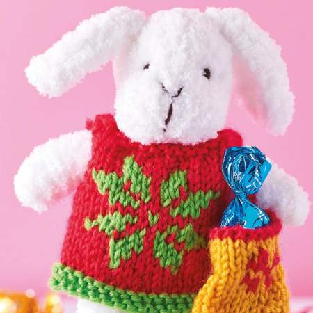 Fluffy Christmas Bunny Knitting Pattern