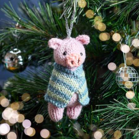 Pig in Blanket Christmas Bauble Knitting Pattern Knitting Pattern