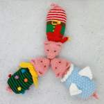 Christmas Pigs in Blankets Gift Bags Pattern Knitting Pattern