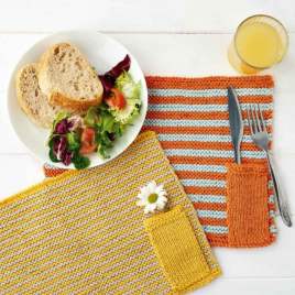 Stripy Picnic Placemats Knitting Pattern Knitting Pattern