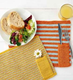 Stripy Picnic Placemats Knitting Pattern Knitting Pattern