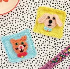 Cat and Dog Animal Pocket Patches Knitting Pattern - Knitting Pattern
