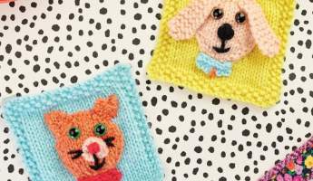 Cat and Dog Animal Pocket Patches Knitting Pattern