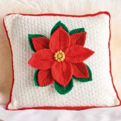 Poinsettia Cushion Knitting Pattern