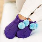 Simple Pom Pom Slippers Knitting Pattern Knitting Pattern