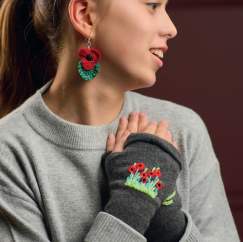 Remembrance Poppy Fingerless Mittens | Sewing with Knits Pattern Knitting Pattern