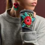 Remembrance Poppy Fingerless Mittens | Sewing with Knits Pattern Knitting Pattern