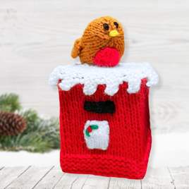Festive Postbox Chocolate Orange Cover Pattern Knitting Pattern