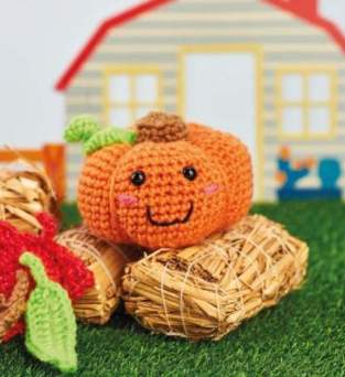 Amigurumi Pumpkin With Leaves Crochet Pattern Knitting Pattern