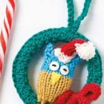Quick Knit Christmas Decorations: Mini Owl Wreath, Snowman & Tree Knitting Pattern