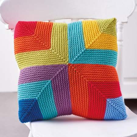 Colour Pop Rainbow Cushion Knitting Pattern
