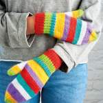 Rainbow Mittens Knitting Pattern