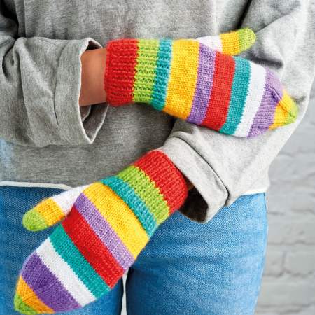 Rainbow Mittens Knitting Pattern