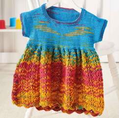Children’s Lace Rainbow Dress Knitting Pattern Knitting Pattern