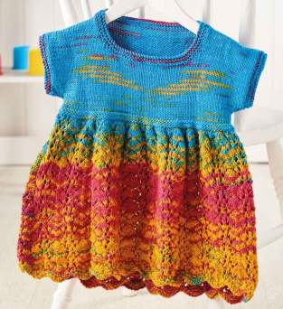 Children’s Lace Rainbow Dress Knitting Pattern Knitting Pattern