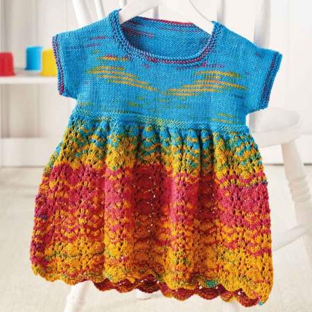 Children’s Lace Rainbow Dress Knitting Pattern Knitting Pattern