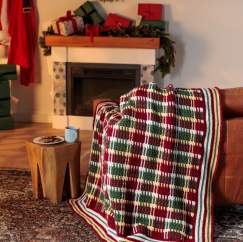 Plaid Christmas Blanket Crochet Pattern Knitting Pattern