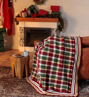 Plaid Christmas Blanket Crochet Pattern Knitting Pattern