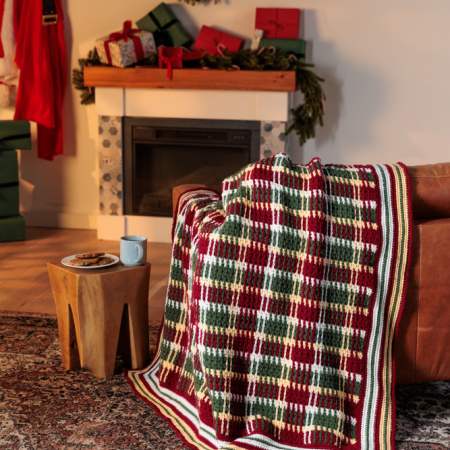 Plaid Christmas Blanket Crochet Pattern crochet Pattern