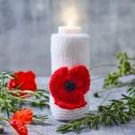 Remembrance Candle Display with Poppy Knitting Pattern