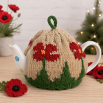 Remembrance Day Poppy Tea Cosy Set Knitting Pattern Knitting Pattern