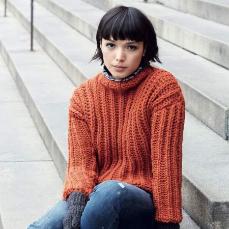 Ribbed Jumper with Matching Mittens Knitting Pattern