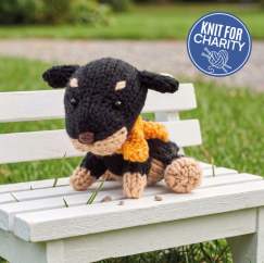 Rodney Rottweiler Knitted Toy Dog | Charity Pattern - Knitting Pattern