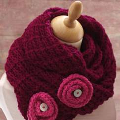 Rosette Snood Knitting Pattern