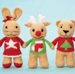 Toys in Christmas Jumpers Knitting Pattern