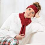 Cabled scarf and headband Knitting Pattern
