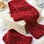 Cabled scarf and headband Knitting Pattern