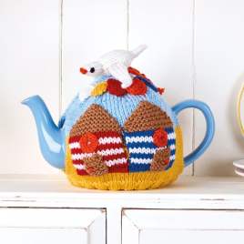 Beach Hut Tea Cosy Knitting Pattern Knitting Pattern