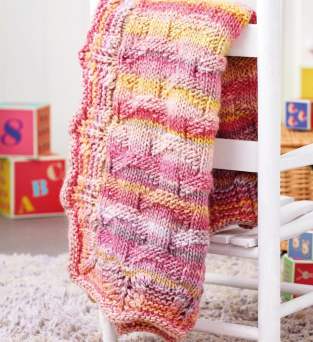 Self-Striping Baby Blanket Knitting Pattern Knitting Pattern