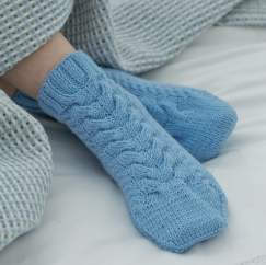 Luxury Cable Bed Socks Knitting Pattern