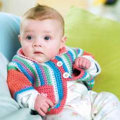 Sideways Stripe Baby Cardigan Crochet Pattern Knitting Pattern