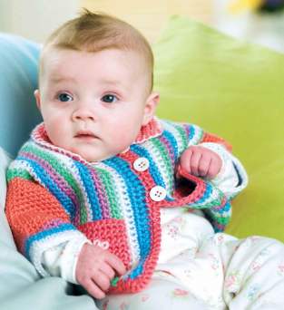 Sideways Stripe Baby Cardigan Crochet Pattern Knitting Pattern