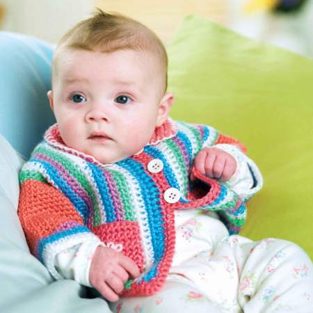Sideways Stripe Baby Cardigan Crochet Pattern crochet Pattern
