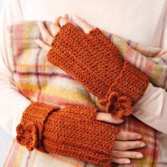 Simple Flower Mittens Crochet Pattern